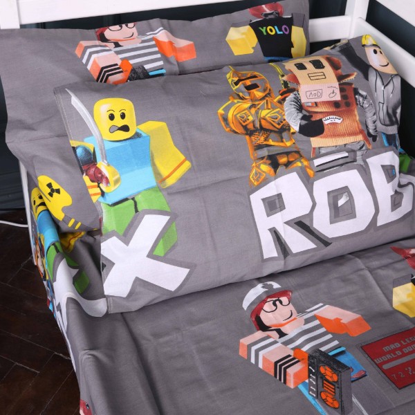 Фото - Комплект постельного белья MirSon Бязь 17-0821 Roblox game gray 220х240 (2200011552255)
